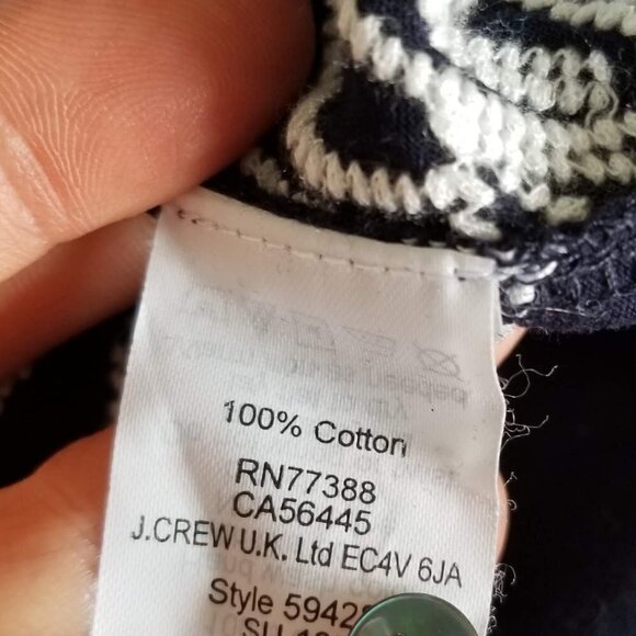 J. Crew Embroidered Wildflower Top Navy Blue Sz XS - Picture 11 of 13